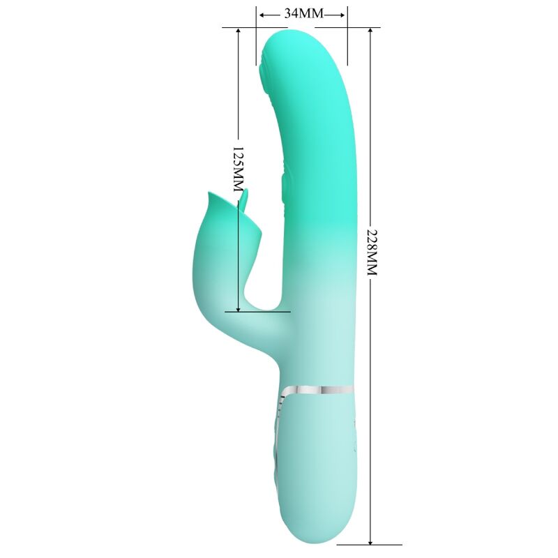 PRETTY LOVE - GIGI MULTIFUNCTION RABBIT VIBRATOR AQUA GREEN