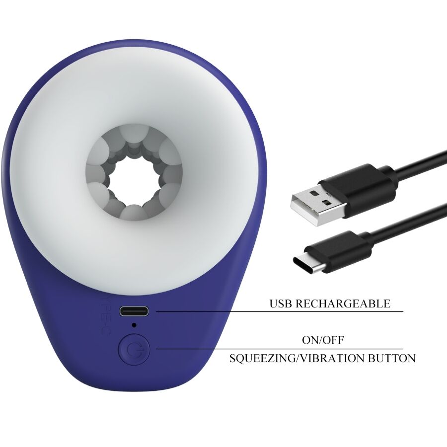 PRETTY LOVE - DJ LADY MASTURBADOR MASCULINO CON VIBRACIÓN 5 AJUSTES MORADO