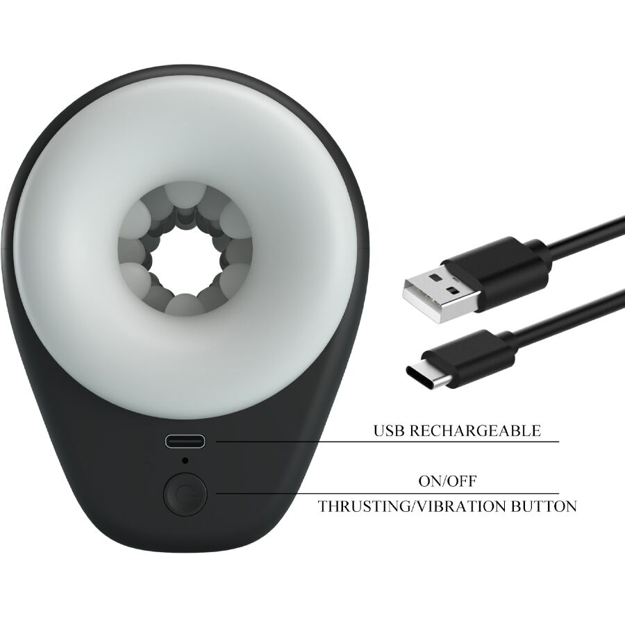 PRETTY LOVE - DJ GIRL MASTURBADOR MASCULINO CON VIBRACIÓN 5 AJUSTES NEGRO