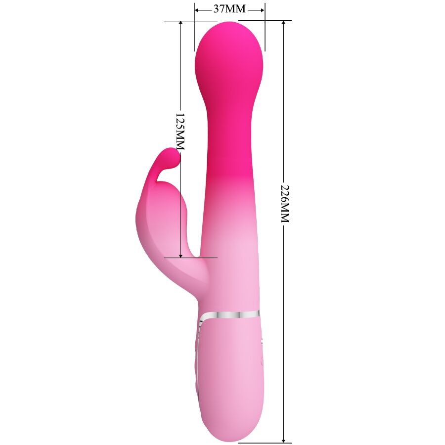 PRETTY LOVE - VIBRADOR CONEJO MULTIFUNCIÓN 3 EN 1 DEJON ROSA