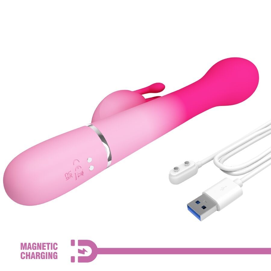 PRETTY LOVE - VIBRADOR CONEJO MULTIFUNCIÓN 3 EN 1 DEJON ROSA