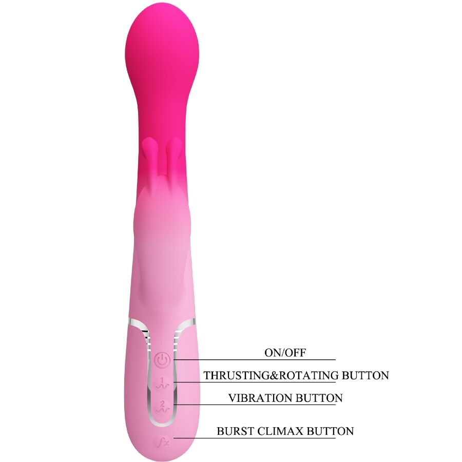 PRETTY LOVE - VIBRADOR CONEJO MULTIFUNCIÓN 3 EN 1 DEJON ROSA