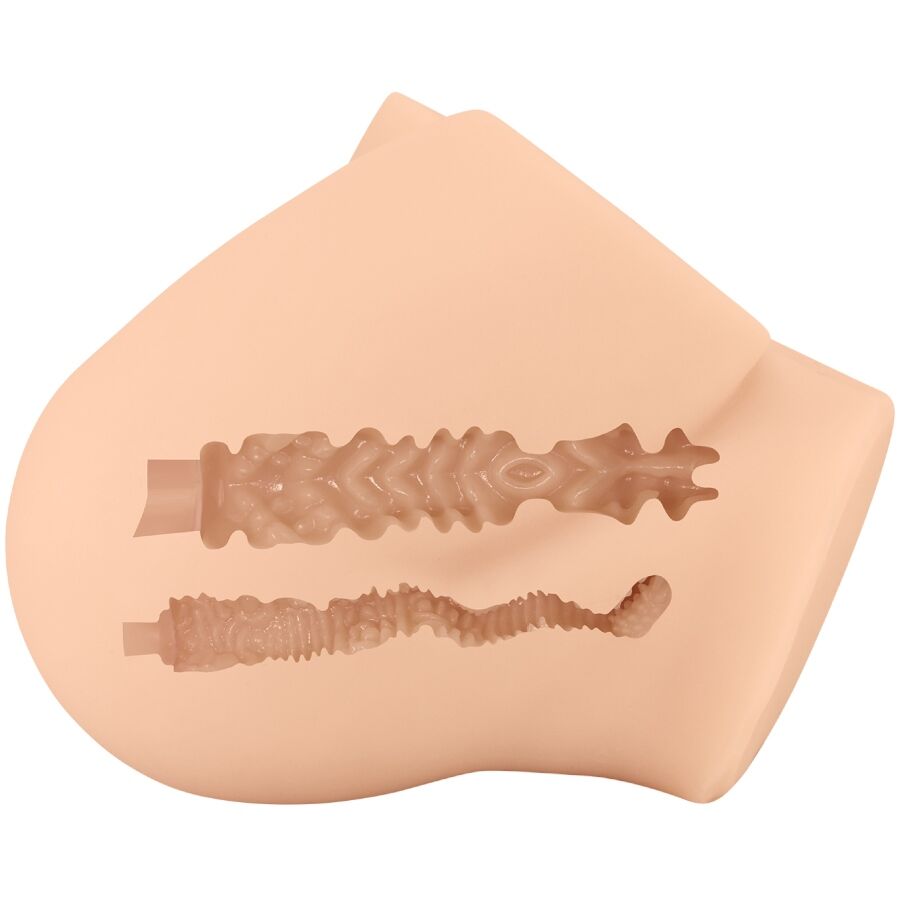 CRAZY BULL - VIBRADOR TRASERO ROLONDA CON VAGINA Y ANO REALISTAS NATURALES