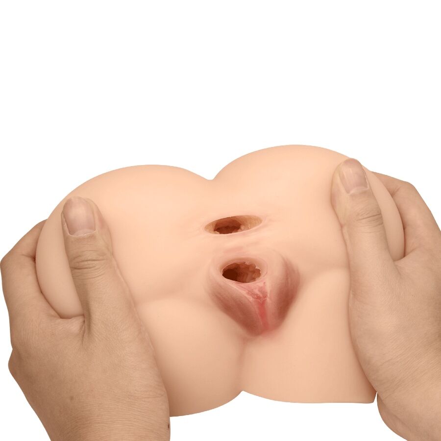 CRAZY BULL - VIBRADOR TRASERO ROLONDA CON VAGINA Y ANO REALISTAS NATURALES