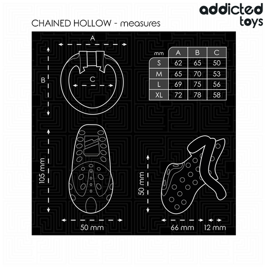 ADDICTED TOYS LOCKED - CHAINED HOLLOW PENIS CAGE 10.5 CM