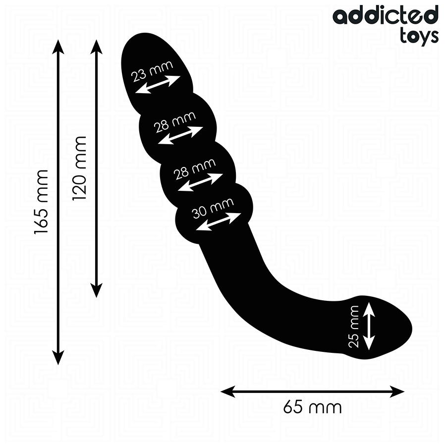 ADDICTED TOYS - DOUBLE ANAL MASSAGER SILICONE 16.5 CM
