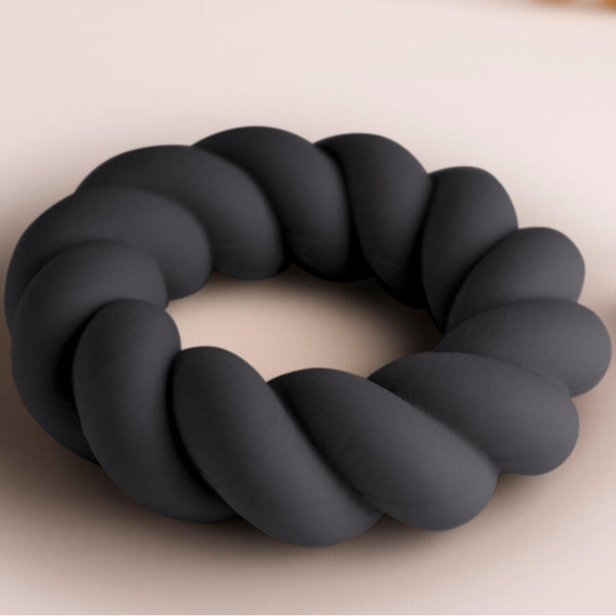 ROCKS-OFF - TWIST BLACK SILICONE MASTURBATOR RING