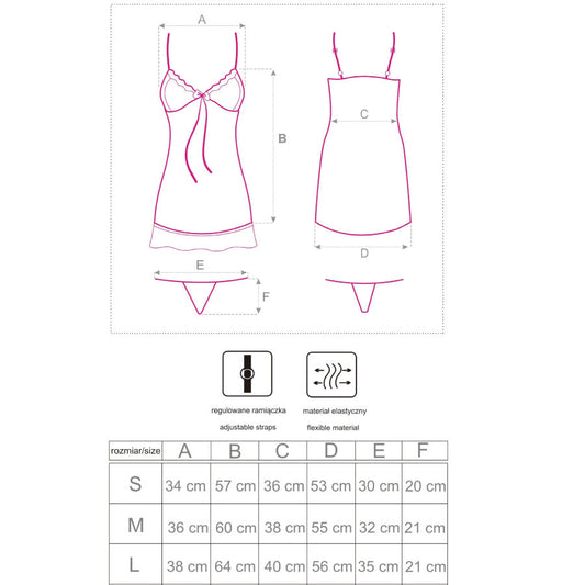 LIVCO CORSETTI FASHION - LUISE 1710 BABYDOLL + THONG BLACK S