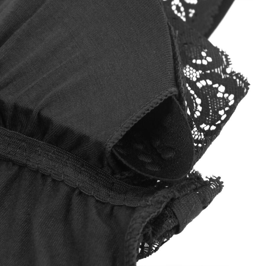 SUBBLIME - TEDDY CON DETALLES DE ENCAJE FLORAL NEGRO L/XL