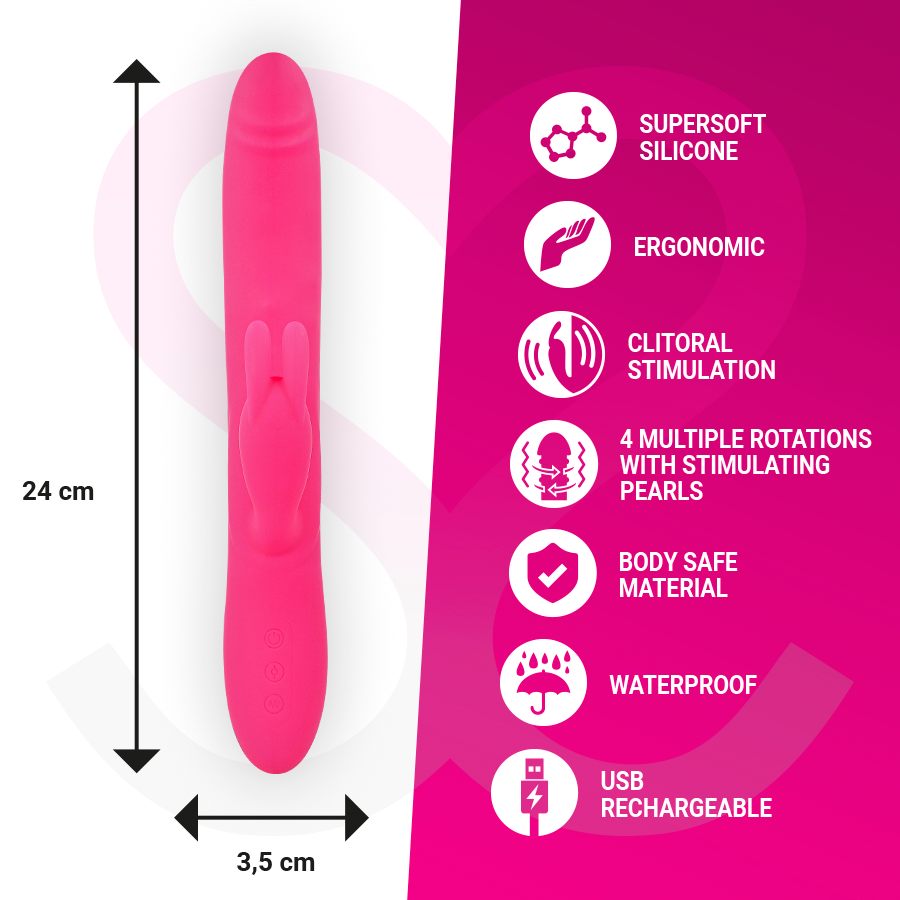 MORESSA - VIBRADOR SOMER PREMIUM CON ROTACIÓN MÚLTIPLE