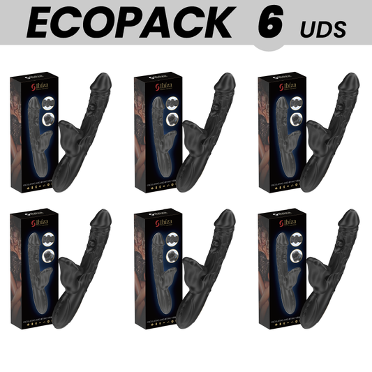 ECOPACKS 6 UNITS - IBIZA VIBRATOR AND CLITORIS STIMULATOR WITH BITING AND ROTATION EFFECT