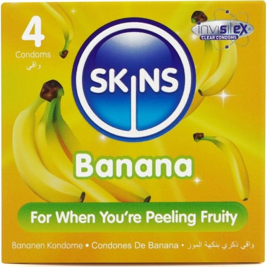 SKINS - BANANA PREMIUM CONDOMS PACK 4
