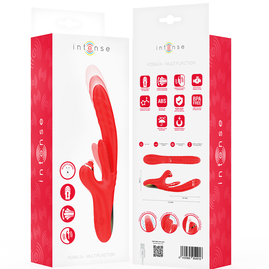 INTENSE - ROSALIA MULTIFUNCTION VIBRATOR 3 IN 1 RED