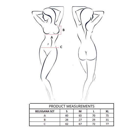 PASSION - BELISSANA BRA + THONG SET BLUE S/M