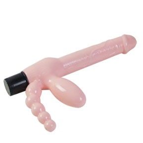 BAILE - ARNÉS SIN CUERDAS TPR CON VIBRACIÓN Y ESTIMULACIÓN ANAL 25,4 CM