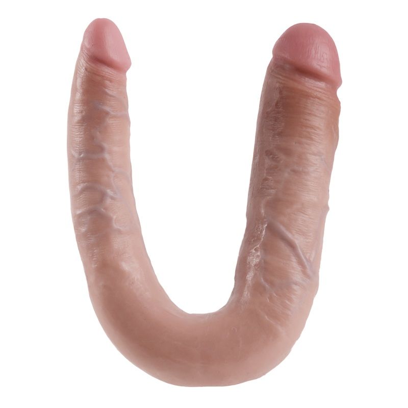 KING COCK - GRANDE EN FORMA DE U, DOBLE PROBLEMA, CARNE, 17,8 CM