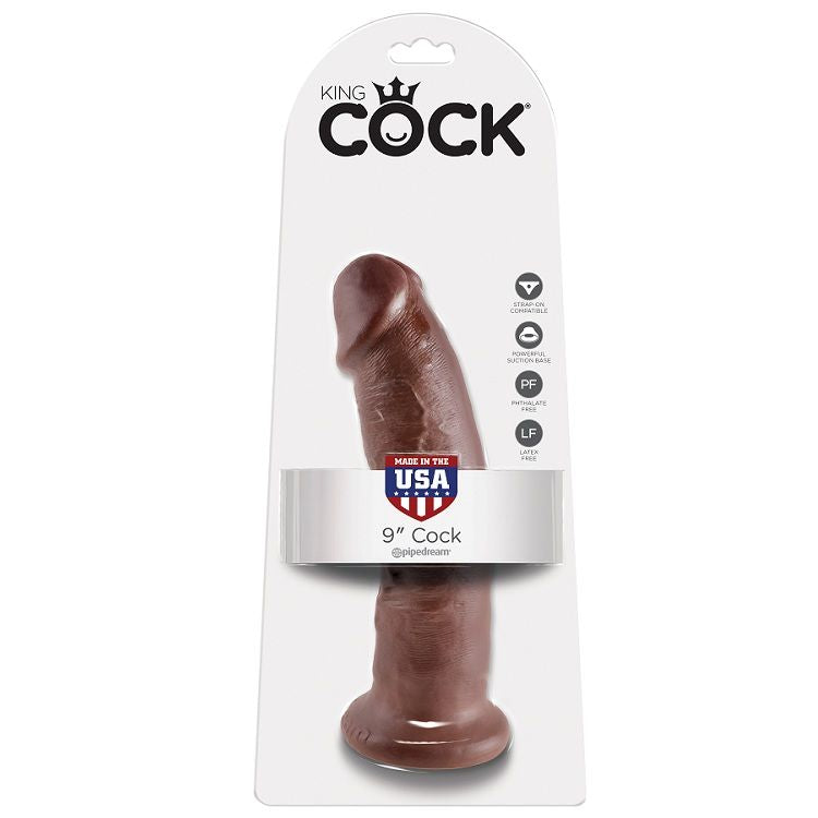 KING COCK - 9 DILDOS MARRÓN 22,9 CM