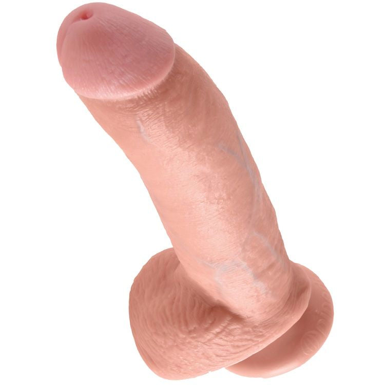 KING COCK - 9 DILDOS CARNE CON BOLAS 22,9 CM