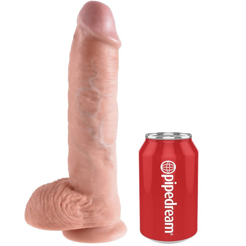 KING COCK - 10 DILDOS CARNE CON BOLAS 26,5 CM