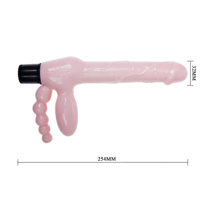 BAILE - ARNÉS SIN CUERDAS TPR CON VIBRACIÓN Y ESTIMULACIÓN ANAL 25,4 CM