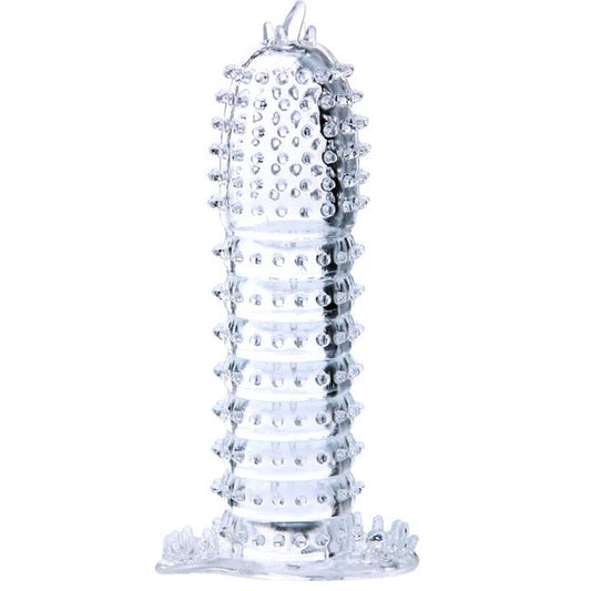 BAILE - FUNDA PARA EL PENE CON PUNTOS ESTIMULANTES TRANSPARENTES 14 CM