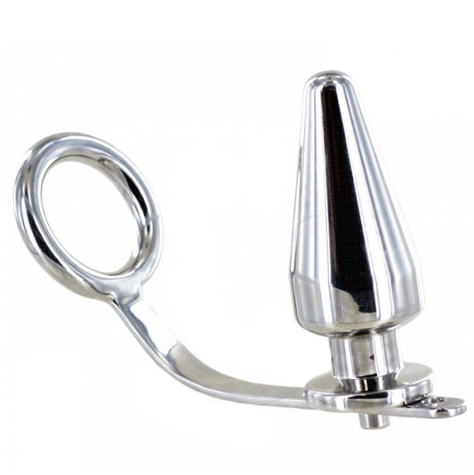 ANILLO DE ACERO DURO CON TAPÓN ANAL 80 X 55 MM