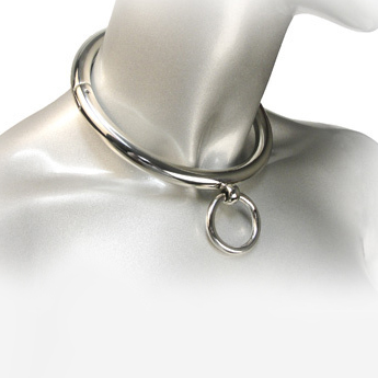 METAL DURO - COLLAR BDSM CON ANILLA 10CM