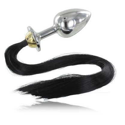 PLUG ANAL DE ACERO DURO CON COLA DE 8,89 CM