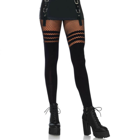 LEG AVENUE - PANTYHOUSE CON RAYAS DE PELUCHE