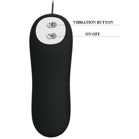 PRETTY LOVE - PLUG ANAL CON FORMA DE ANCLA DE SILICONA, 12 MODOS DE VIBRACIÓN, NEGRO