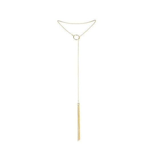 BIJOUX - MAGNIFIQUE METAL NECKLACE WITH GOLDEN FRINGES