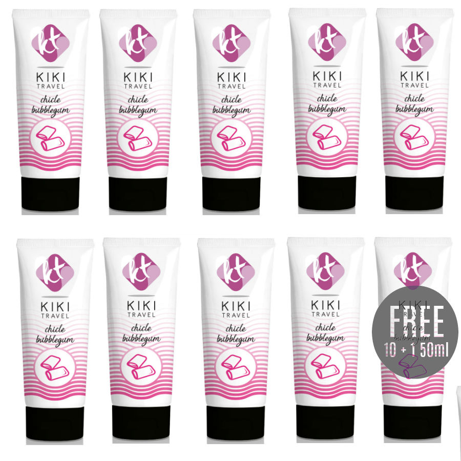 KIKÍ TRAVEL - LUBRICANTE SABOR CHICLE 50ML 10 + 1 GRATIS