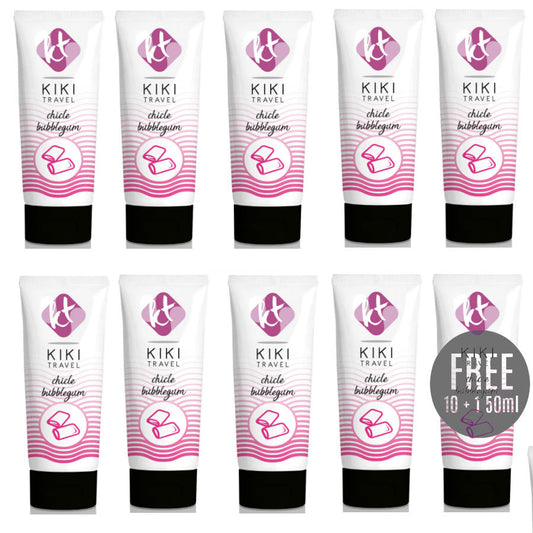 KIKÍ TRAVEL - LUBRICANTE SABOR CHICLE 50ML 10 + 1 GRATIS