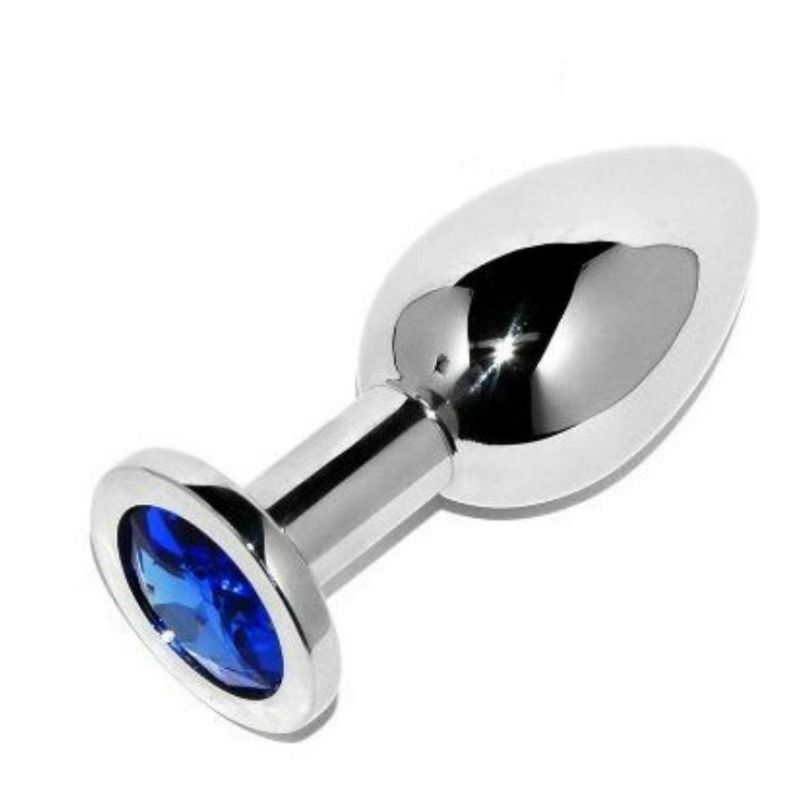 METAL DURO - PLUG ANAL DIAMANTE AZUL PEQUEÑO 5.71CM