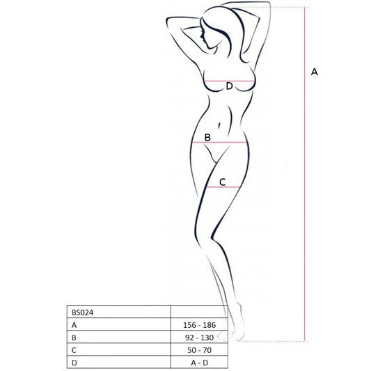 PASIÓN - MUJER BS024 BODYSTOCKING BLANCO TALLA ÚNICA