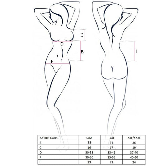 PASSION - WOMAN KATRISS CORSET BLACK SIZE L/XL