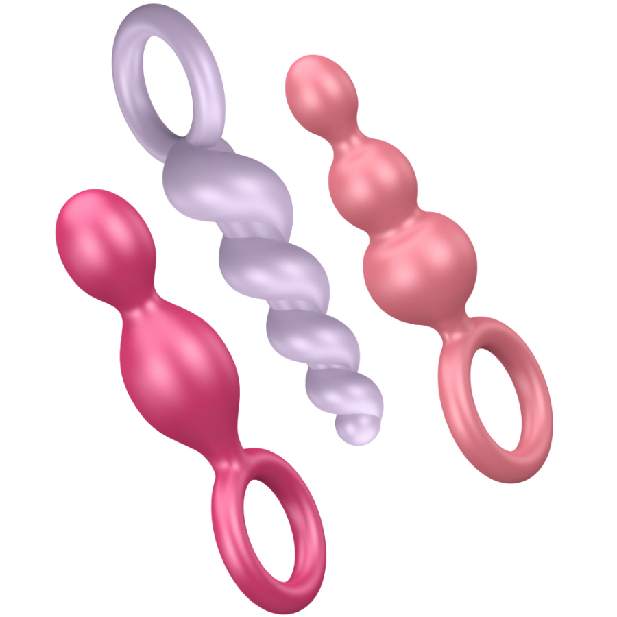 SATISFYER - LOT DE 3 PLUGS ANAL TRICOLORE