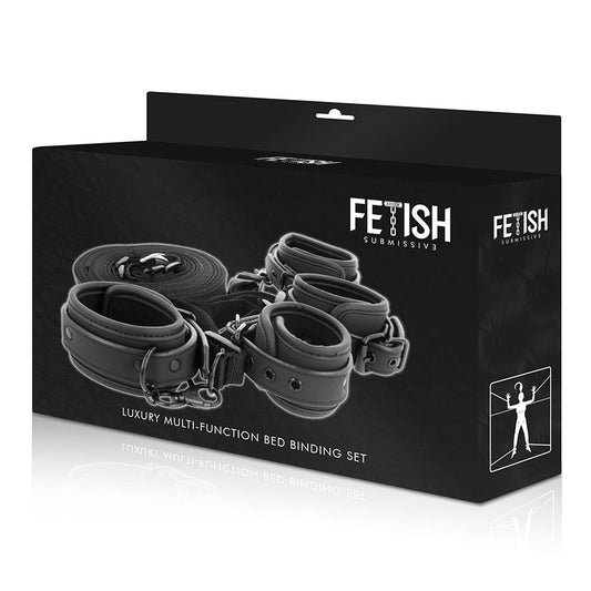 FETISH SUBMISSIVE - SET DE ESPOSAS Y ATADURAS CON FORRO DE NOPRENE
