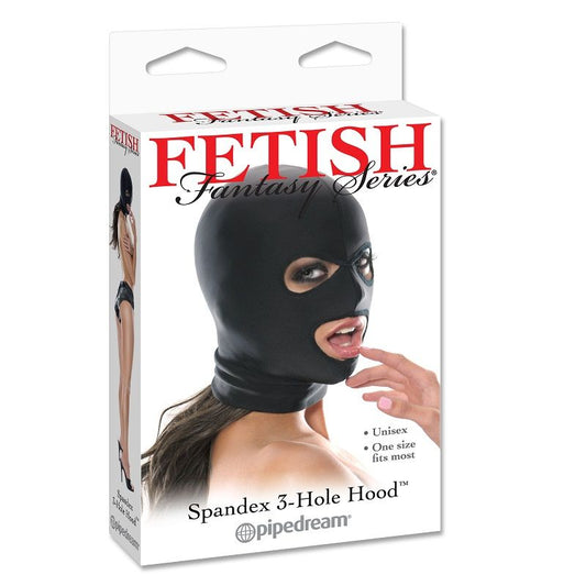 SERIE FETISH FANTASY - CAPUCHA DE LICRA CON 3 AGUJEROS