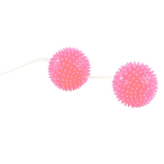 BAILE - BOLAS TEXTURIZADAS ROSAS DE 3,6 CM PARA UN PLACER PROFUNDO