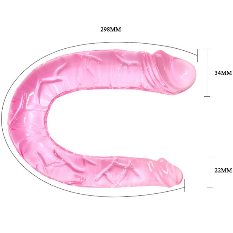 BAILE - DILDO DOBLE ROSA CON DOBLE PENE