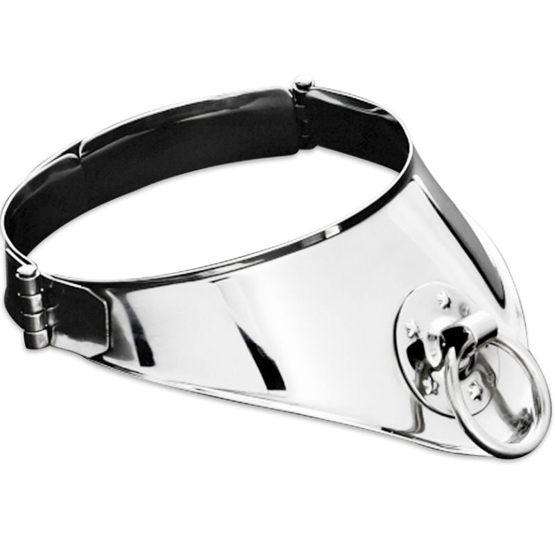 COLLAR DE RESTRICCIÓN DE METAL DURO CON ANILLA Y CANDADO 12,5 CM