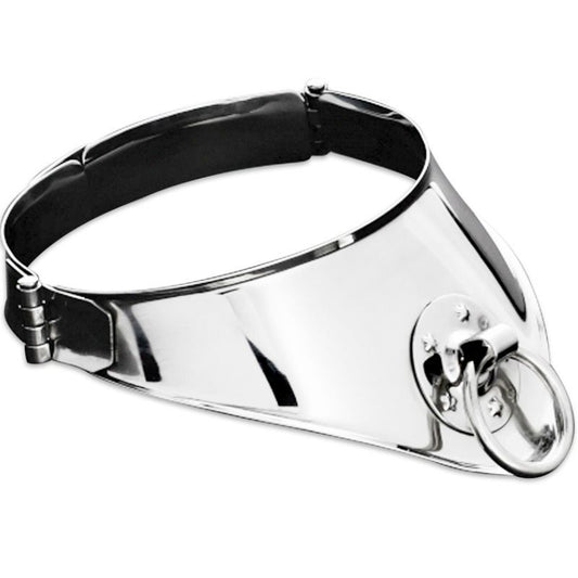 COLLAR DE RESTRICCIÓN DE METAL DURO CON ANILLA Y CANDADO 12,5 CM
