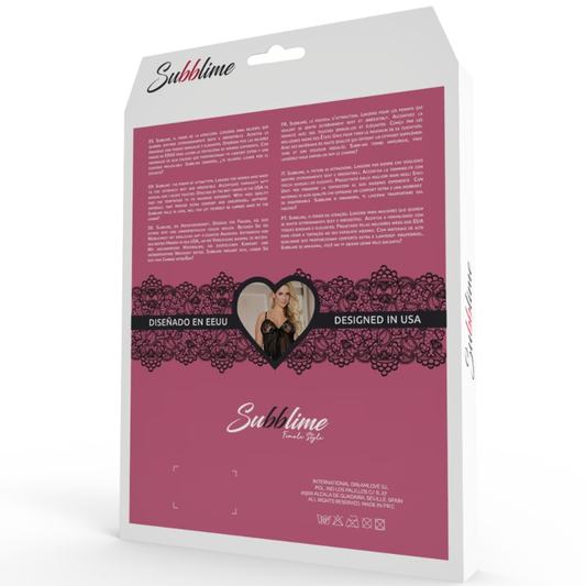 SUBBLIME - TEDDY DE ENCAJE FLORAL NEGRO TALLA ÚNICA