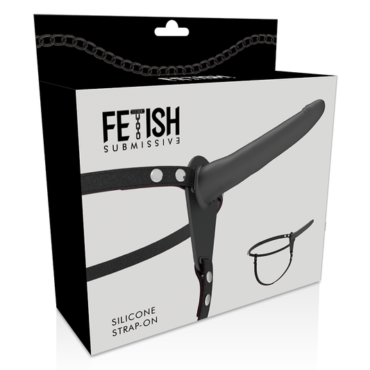 ARNÉS FETISH SUBMISSIVE - SILICONA NEGRA 15 CM