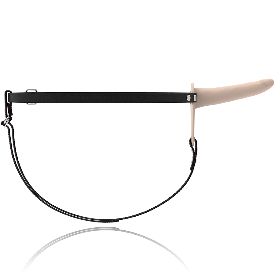 ARNÉS FETISH SUBMISSIVE - VIBRADOR DE SILICONA COLOR CARNE 15 CM