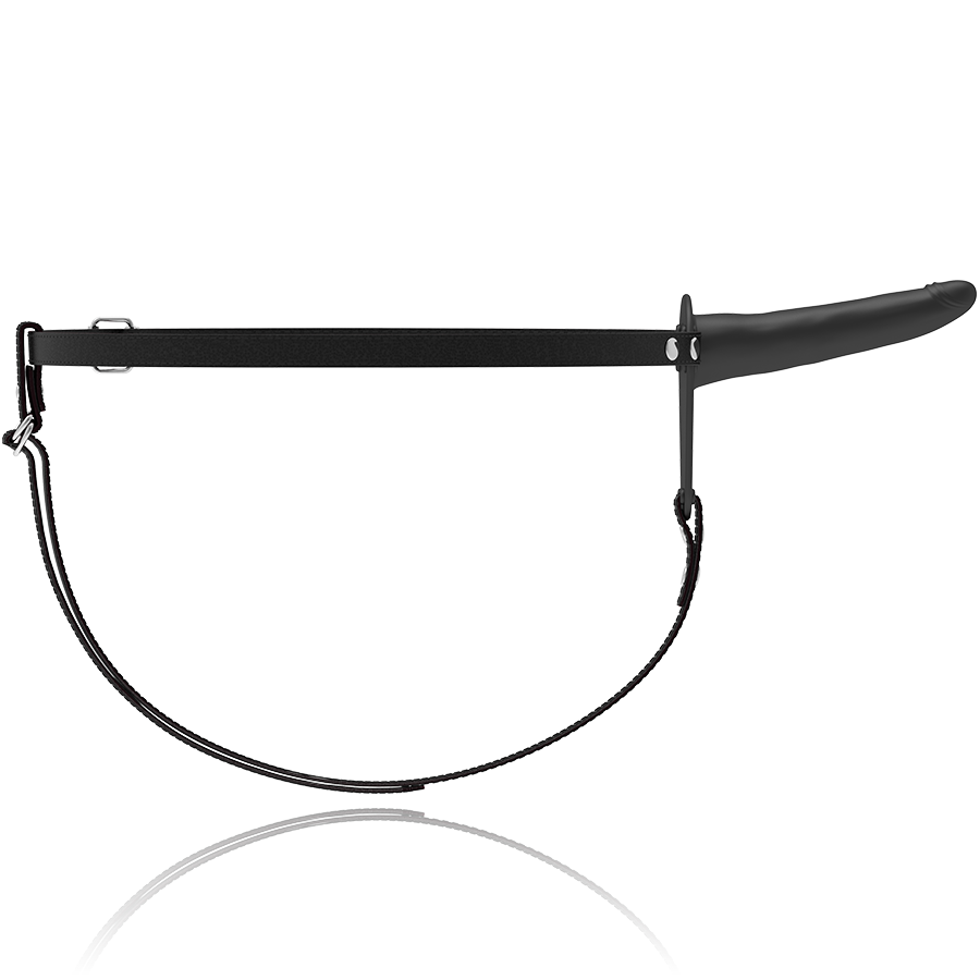 ARNÉS FETISH SUBMISSIVE - VIBRADOR DE SILICONA NEGRO 15 CM