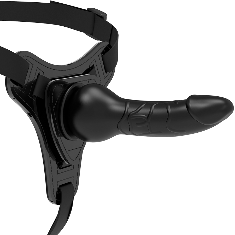 ARNÉS SUMISO FETICHE - SILICONA NEGRA REALISTA 16 CM