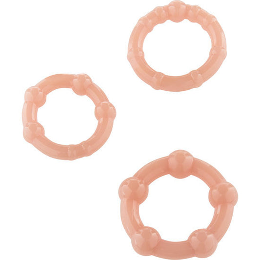 SIETE CREACIONES - SET DE TRES ANILLOS DE PIEL PARA EL PENE