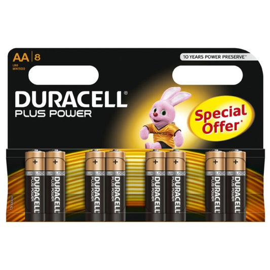 DURACELL - PILAS PLUS POWER AA LR6 8 UNIDADES